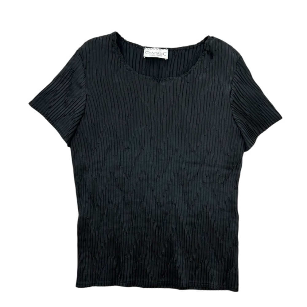 Vintage Conrad C Crinkle Black Top
